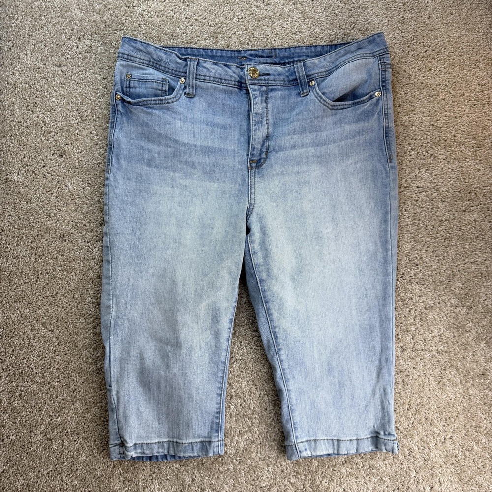 Seven7 Denim Bermuda Shorts Womens 18 Blue Stretch Phoenix Summer Casual